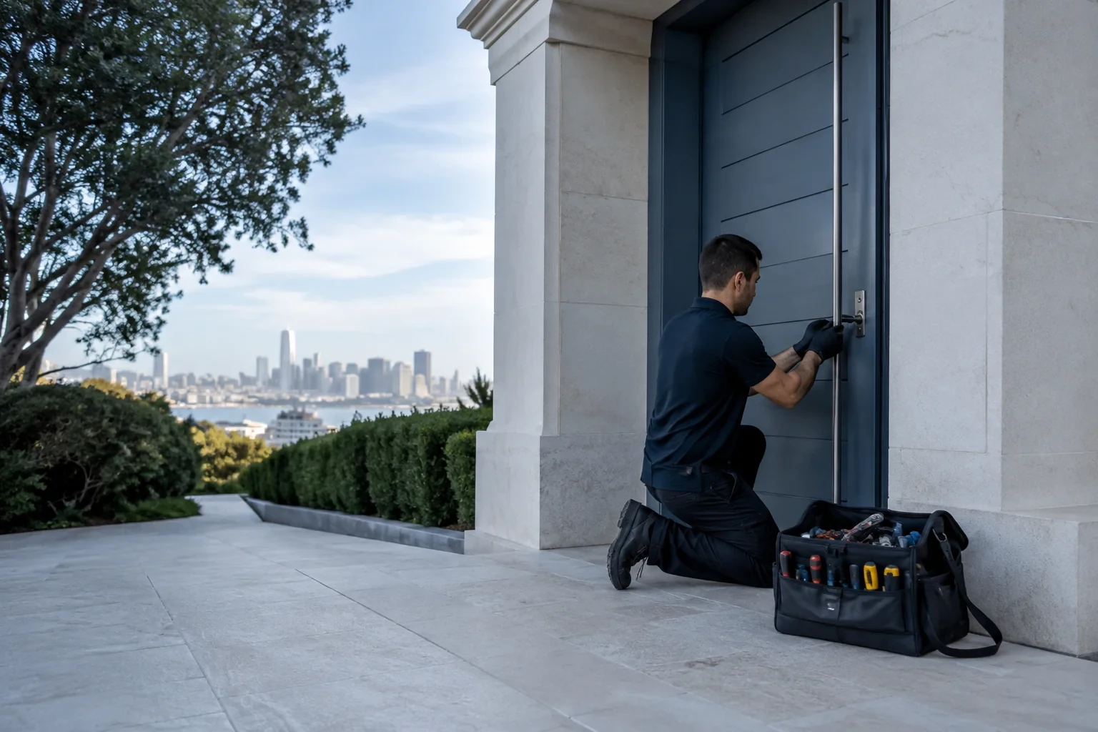 Illustrative locksmith scene